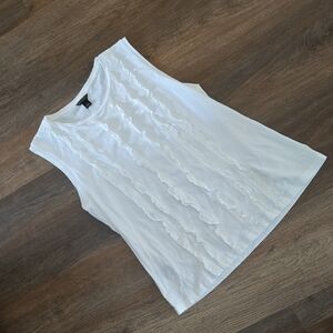 Ann Taylor Ruffle Front Sleeveless Tee